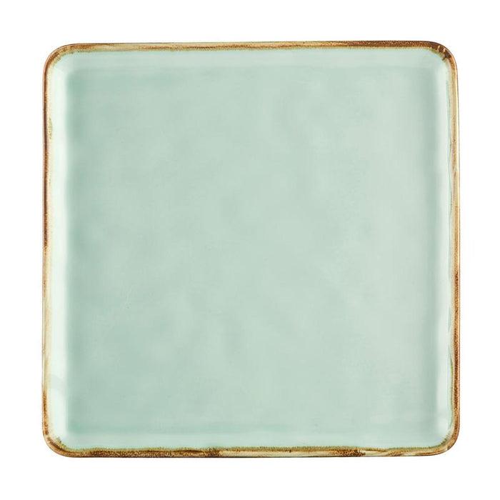 CAC Chinaware Palm springs  Square Plate Light Green 10"