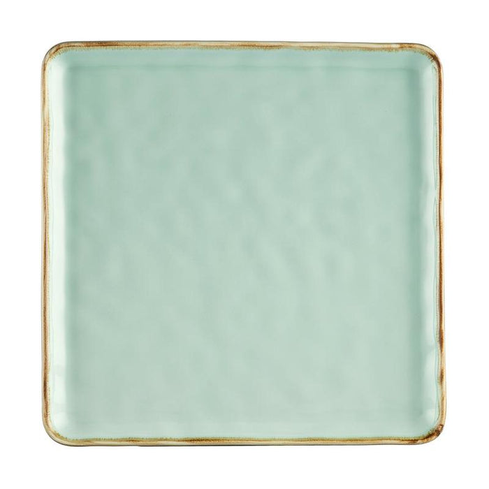 CAC Chinaware Palm springs  Square Plate Light Green 12"