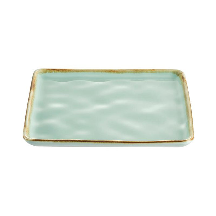 CAC Chinaware Palm springs  Square Plate Light Green 6"