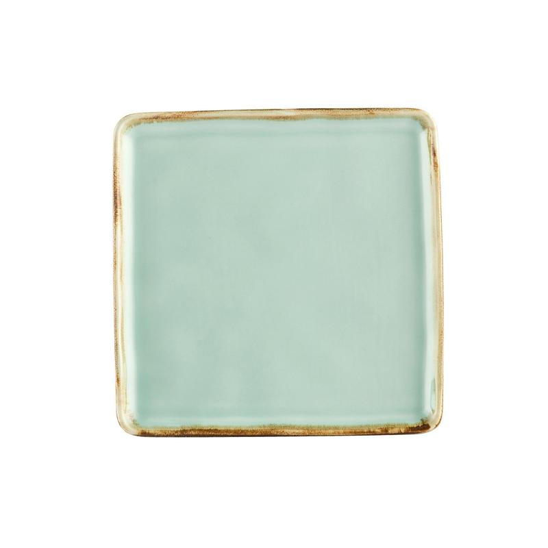 CAC Chinaware Palm springs  Square Plate Light Green 6"