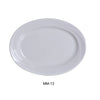 Yanco MM-13 11 3/4" X 8 3/4" Oval Platter, Embossed Pattern Bone, White Durable China, Pack of 12 (1 Dz)