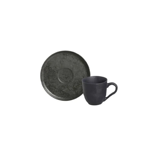 Porto Brasil Coffee Cup With Saucer Stoneware Chromium ( Case of 12)