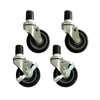 Prepline PPEC-3-SB 3 in. Expanding Post Casters with Brakes - Set of 4