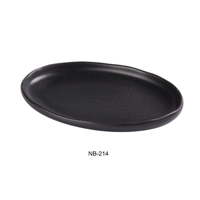 Yanco NB-214 Noble Black China Oval Plate (1Dz)