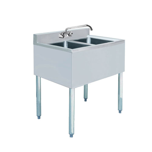 Prepline BAR-2C two-compartment bar sink with faucet