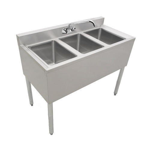 Prepline BAR-3C three-compartment bar sink with faucet