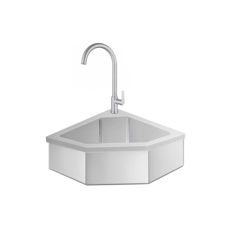 Prepline CHS-12 stainless steel corner hand sink with faucet