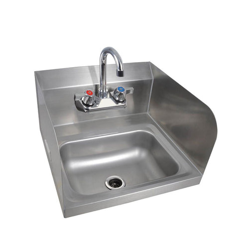 Prepline PHS16-SP hand sink with side splashes and faucet