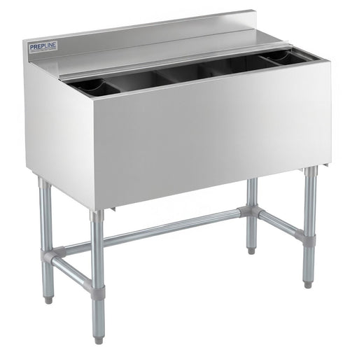 Prepline PIB183612L 36" underbar ice bin with sliding lid