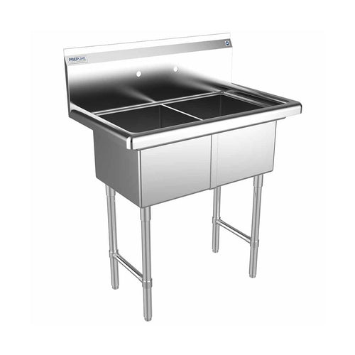 Prepline XS2C-1416 two-compartment stainless steel sink