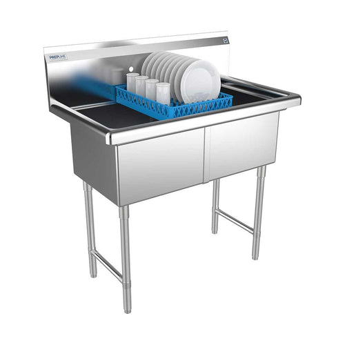 Prepline XS2C-1818 two-compartment stainless steel sink