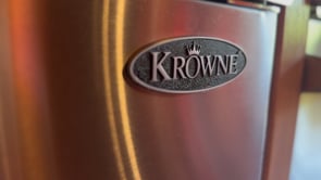 Krowne 24" Underbar Freezer & Mug Froster – Commercial Bar Ice Storage, Black Vinyl, Left Hinge (MODEL FMC24-BN-L)