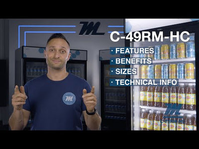 Migali C-49RM-HC 49 Cu. Ft. Glass Door Merchandiser Refrigerator