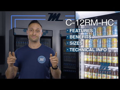 Migali C-12RM-HC 12 Cu. Ft. Glass Door Merchandiser Refrigerator
