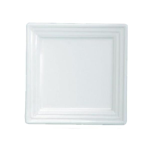 Yanco PL-110 10" Square Plate, Double Lined, Bone White, Durable China, Pack of 24 (2 Dz)