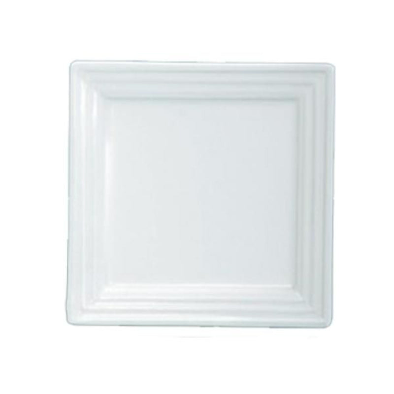 Yanco PL-110 10" Square Plate, Double Lined, Bone White, Durable China, Pack of 24 (2 Dz)