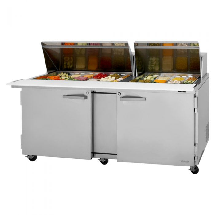 Turbo Air PST-72-30-N PRO Series Mega Top Sandwich/Salad Prep Table with Two Sections 23 cu. ft