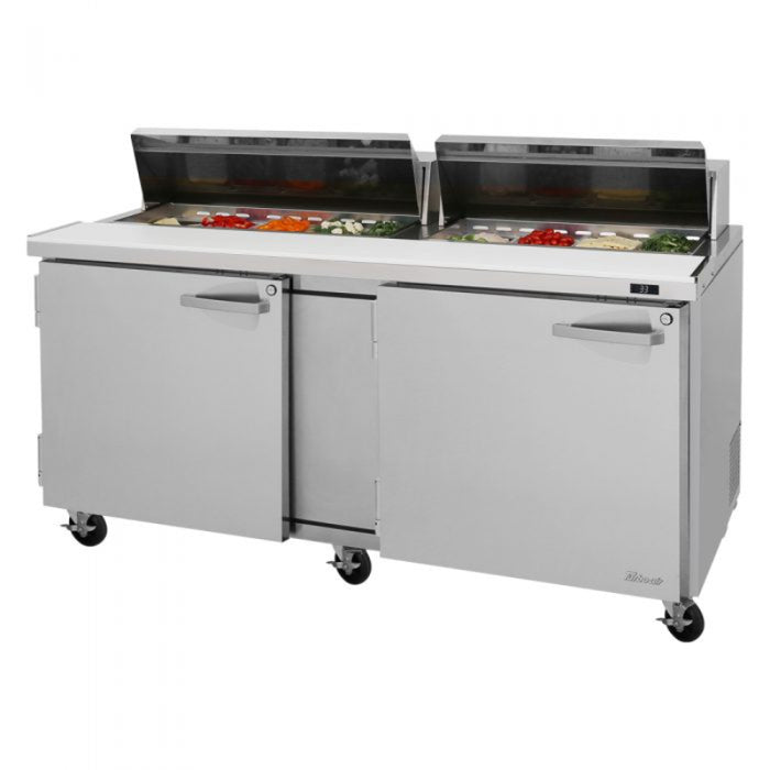 Turbo Air PST-72-N PRO Series Sandwich/Salad Prep Table with Two Sections 19 cu. ft.