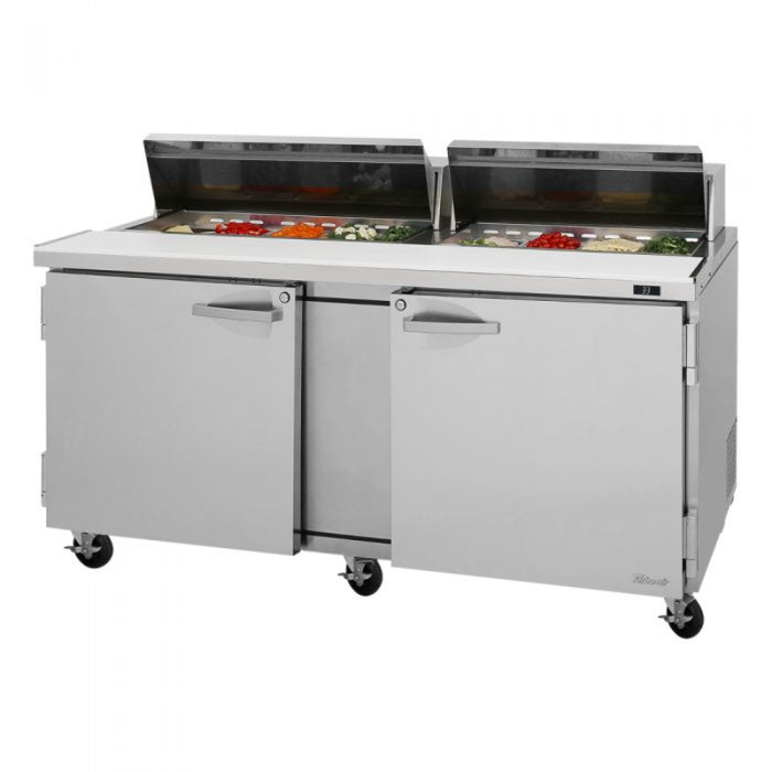 Turbo Air PST-72-N PRO Series Sandwich/Salad Prep Table with Two Sections 19 cu. ft.