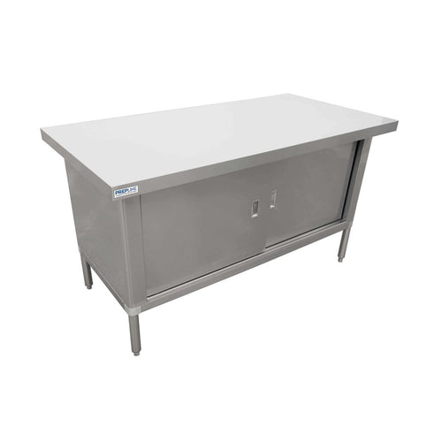 Prepline PTC-2472 24" x 72" Stainless Steel Work Table with Cabinet