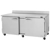 Turbo Air PRO Series, Worktop, Refrigerator PWR-72-N,72″ Length, 2 Solid doors