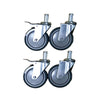 Prepline PWS-3 3 in. Wire Shelving Casters with Brakes - Set of 4