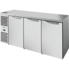 True TBR84-RISZ1-L-S-SSS-1 Reach-In Single Zone Refrigerator with Left Side Refrigeration System. Stainless Exterior and Solid Swing Doors