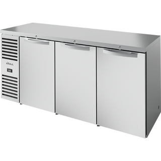 True TBR84-RISZ1-L-S-SSS-1 Reach-In Single Zone Refrigerator with Left Side Refrigeration System. Stainless Exterior and Solid Swing Doors