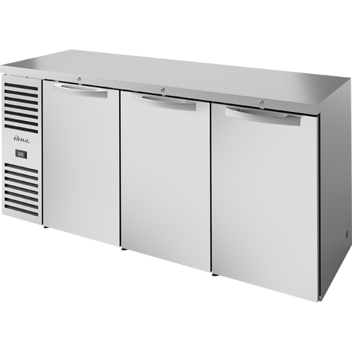 True TBR84-RISZ1-L-S-SSS-1 Reach-In Single Zone Refrigerator with Left Side Refrigeration System. Stainless Exterior and Solid Swing Doors