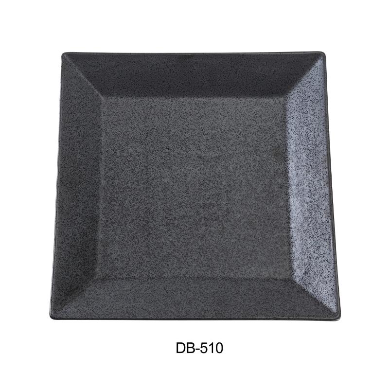 Yanco DB-510 Diamond Black Collection 10″ Square Plate, Matte Glaze (2 DZ)