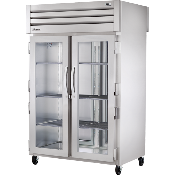 True STA2HPT-2G-2S Pass-Thru Glass Front/Solid Rear Swing Doors Heated Cabinet