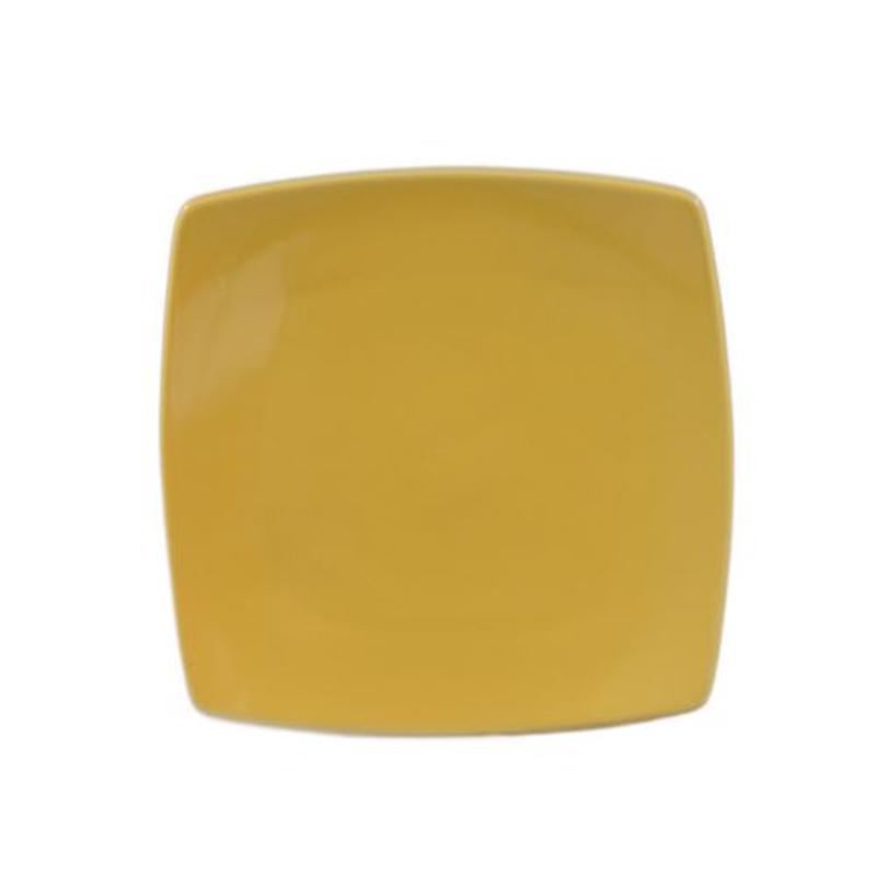 CAC Chinaware Color Stoneware Square Flat Plate Yellow 6 7/8"