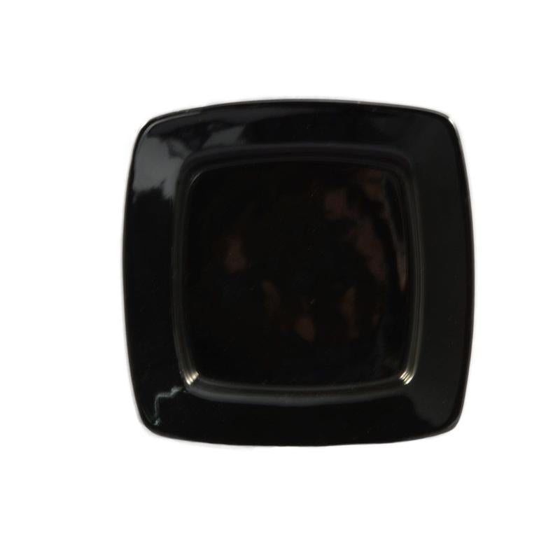 CAC Chinaware Color Stoneware Square In Square Plate Black 6 7/8"