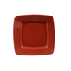 CAC Chinaware Color Stoneware Square In Square Plate Red 6 7/8"
