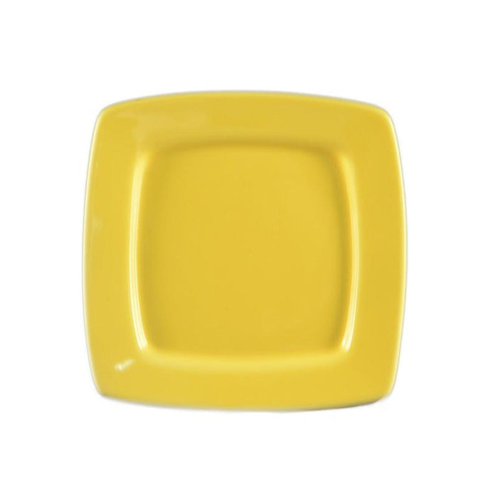 CAC Chinaware Color Stoneware Square In Square Plate Yellow 6 7/8"