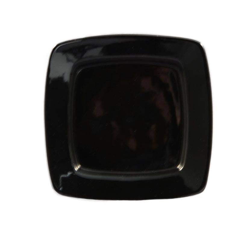 CAC Chinaware Color Stoneware Square In Square Plate Black 8 7/8"