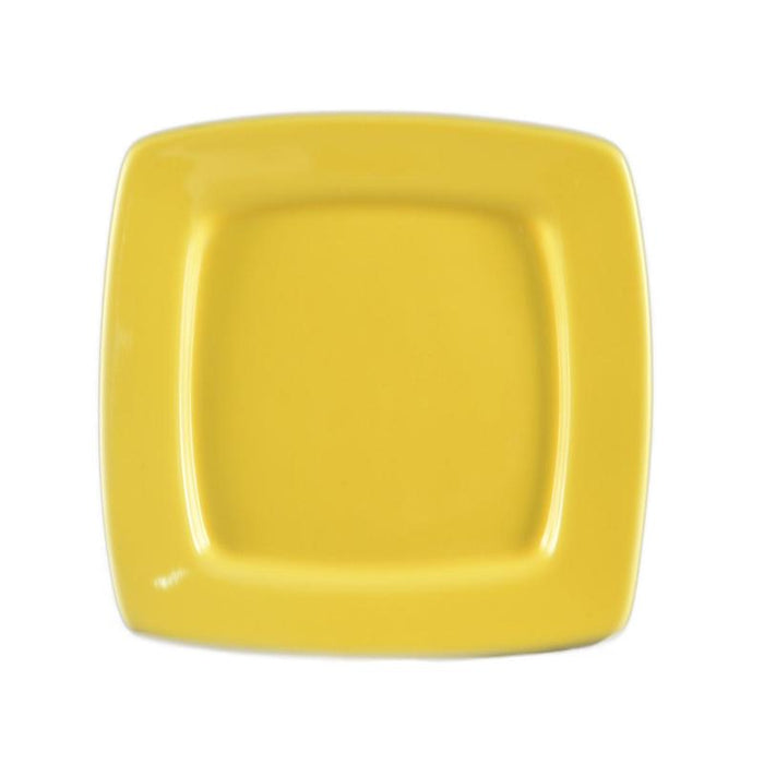 CAC Chinaware Color Stoneware Square In Square Plate Yellow 8 7/8"