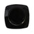 CAC Chinaware Color Stoneware Round In Square Plate Black 11 7/8