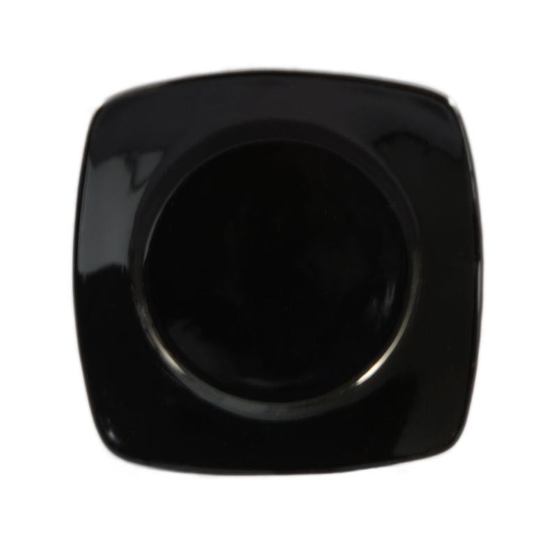 CAC Chinaware Color Stoneware Round In Square Plate Black 11 7/8"