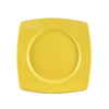 CAC Chinaware Color Stoneware Round In Square Plate Yellow 11 7/8"