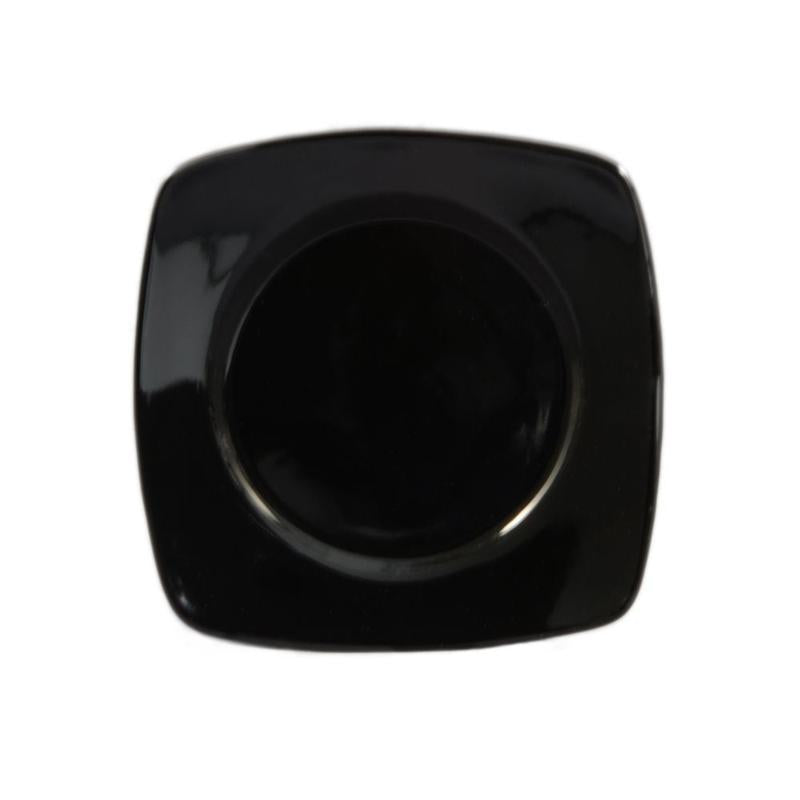 CAC Chinaware Color Stoneware Round In Square Plate Black 6 7/8"
