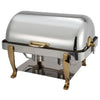 Winco 108A Vintage 8qt Full-size Chafer, S/S, Gold Accent, Extra Heavyweight (Price/Set)