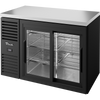 True TBR48-RISZ1-L-B-11-1 Reach-In Single Zone Refrigerator with Left Side Refrigeration System. Black Exterior and Glass Slide Doors