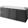 True TBR84-PTSZ1-L-B-SSS-SSS-1 Pass-Thru Single Zone Refrigerator with Left Side Refrigeration System. Black Exterior and Solid Swing Doors