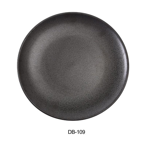 Yanco DB-109 Diamond Black Collection 9″ Coupe Shape Round Plate, Matte Glaze (2Dz)
