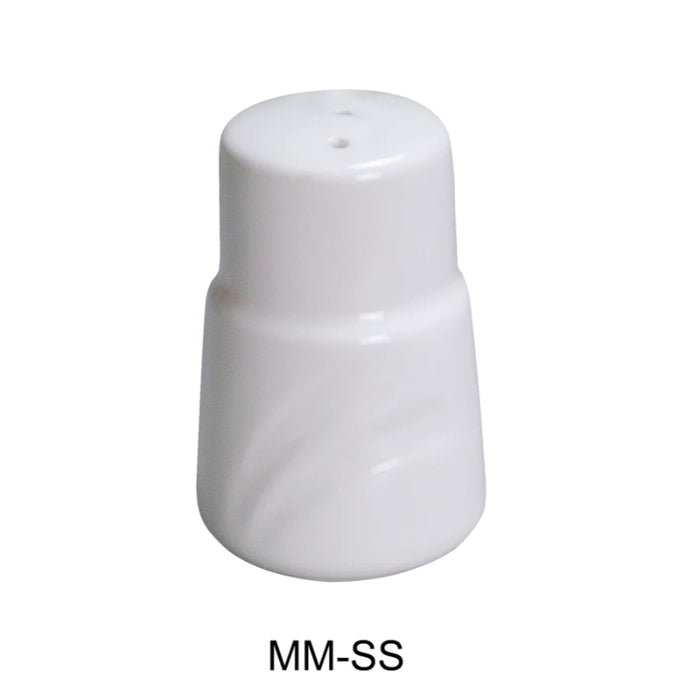 Yanco MM-SS 2 7/8" Salt Shaker, Embossed Pattern Bone, White Durable China, Pack of 48 (4 Dz)