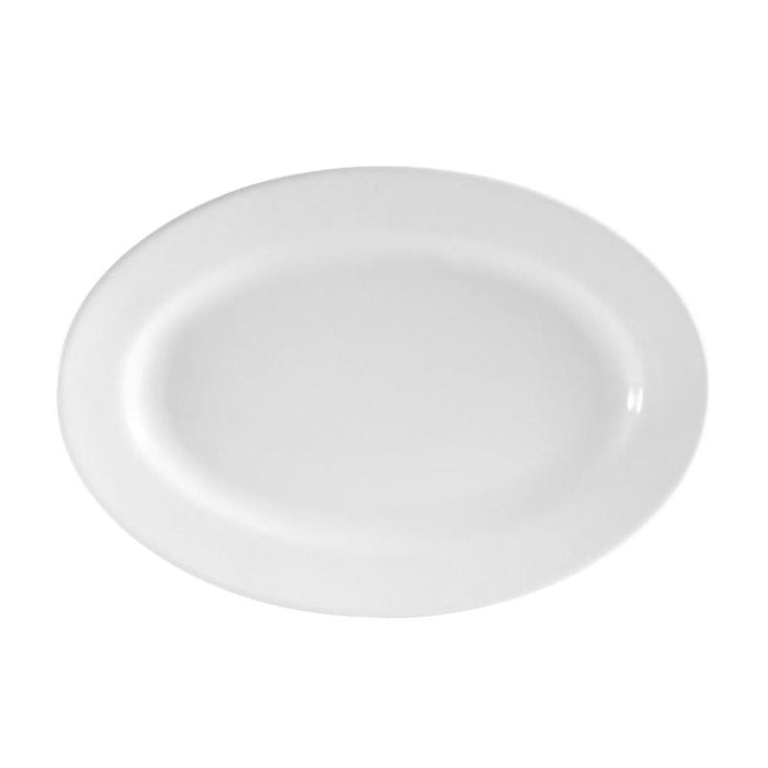 CAC Chinaware Clinton-rolled edge Oval Platter 10 5/8"