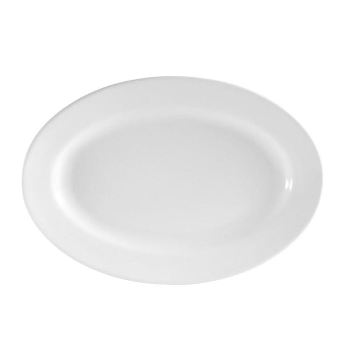 CAC Chinaware Clinton-rolled edge Oval Platter 20"
