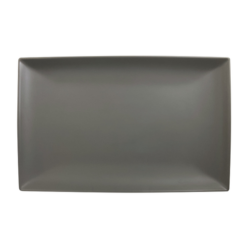 Thunder Group Melamine Western 20" x 8", 1-3/8" Deep, Rectangle Tray, Classic Stone Grey,1 doz