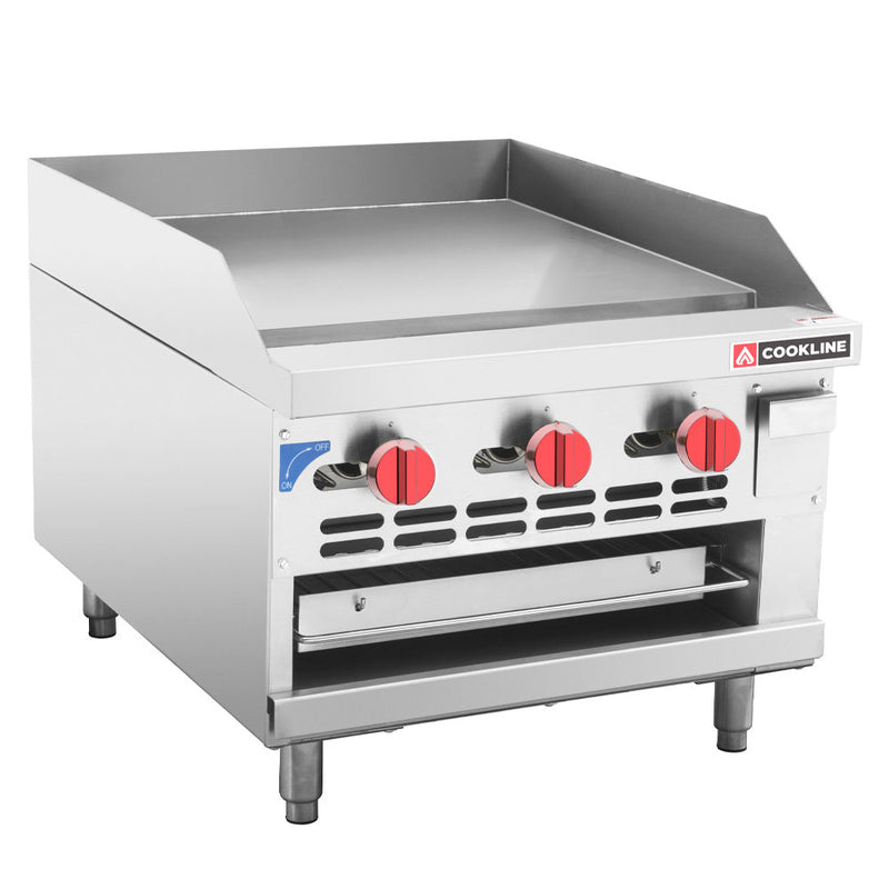Cookline RGB-24M 24-Inch Gas Raised Griddle Broiler Combo - 54,000 BTU